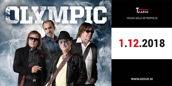Vstupenky na koncert legendárnej českej kapely OLYMPIC!