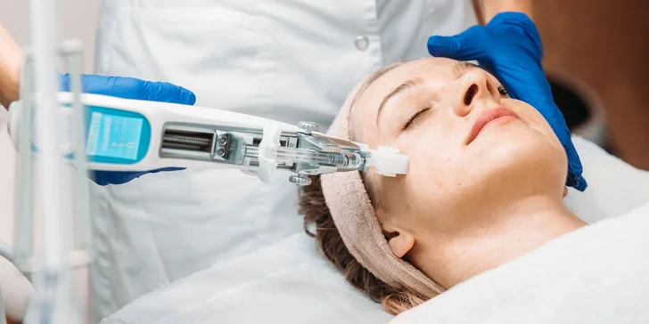 Vitamínová mezoterapia Vital injectorom na tvár alebo dekolt