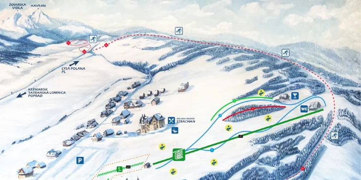 4-hodinový skipas do strediska Strachan SKI Centrum - nová lanovka!