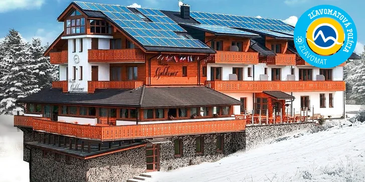 Wellness & Šport alebo Ski pobyt priamo na svahu v modernom penzióne GULDINER*** na vrchole Kremnických vrchov vo výške 1205 m n. m.