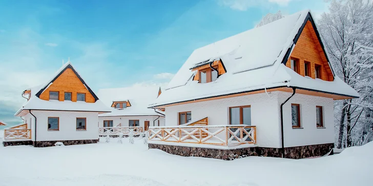 Nové Horské Chaty Guldiner pre 4 až 7 ľudí pri svahu a na bežkárskej trase na vrchole Kremnických vrchov v 1205 m n. m.