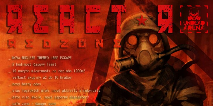 Adrenalínové a psycho escape hry Hostel room Asylum a Reactor: Redzone
