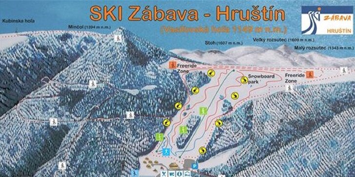 4-hodinový skipas do lyžiarskeho strediska SKI ZÁBAVA Hruštín