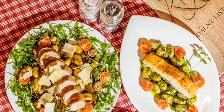 Steak z lososa alebo medailónky z bravčovej panenky pre 1 osobu