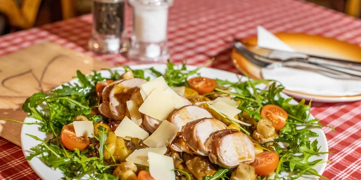 Steak z lososa alebo medailónky z bravčovej panenky pre 1 osobu