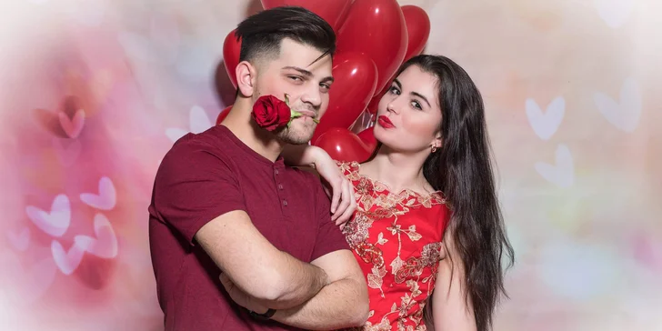 Valentínske fotenie pre páry so stylingom alebo Glamour fotenie pre 1 osobu