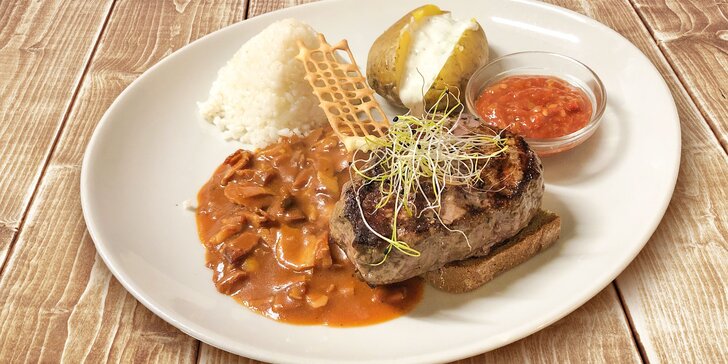Steak s prílohou podľa výberu v Restaurant u Septima