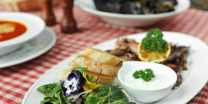 Degustačné menu pre 2 osoby: kalamáre, slávky alebo čerstvé cestoviny