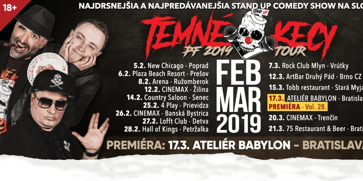 Temné Kecy - Zlatý VIP Lístok pre 2 osoby