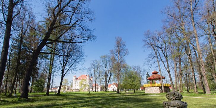 Božský wellness pobyt na zámku Wojanów na poľskej strane Krkonôš