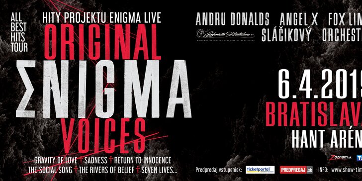 Vstupenka na koncert Original ENIGMA Voices