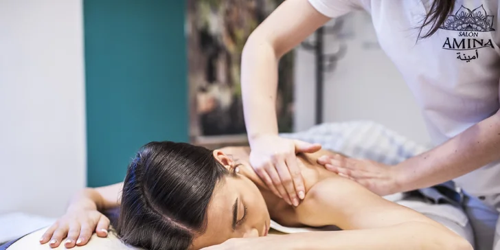 Relaxačná, športová masáž, mäkké techniky alebo masáž vo dvojici v salóne Amina