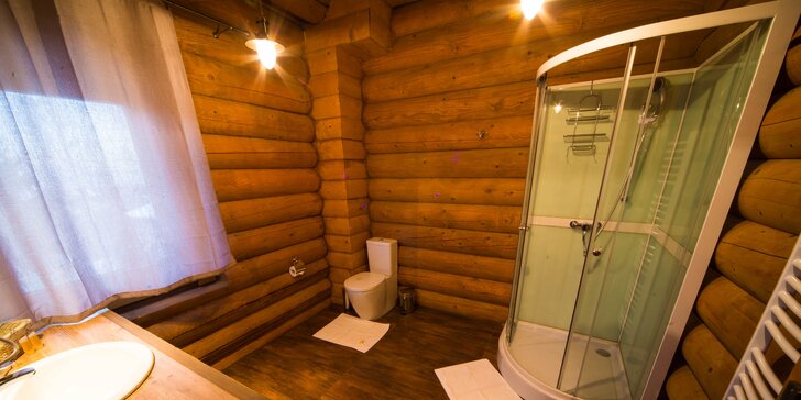 Ubytovanie v čarovnom drevenom zrube vystavanom v kanadskom štýle s wellness