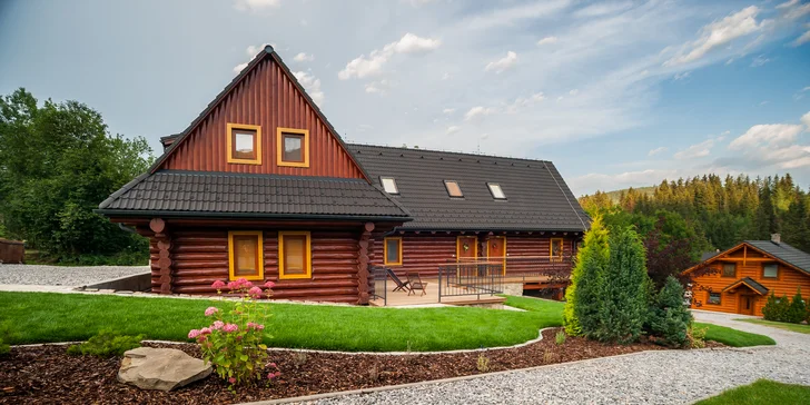 Novovybudované apartmány v štýlovom zrube s privátnou saunou v horskom prostredí v Oščadnici