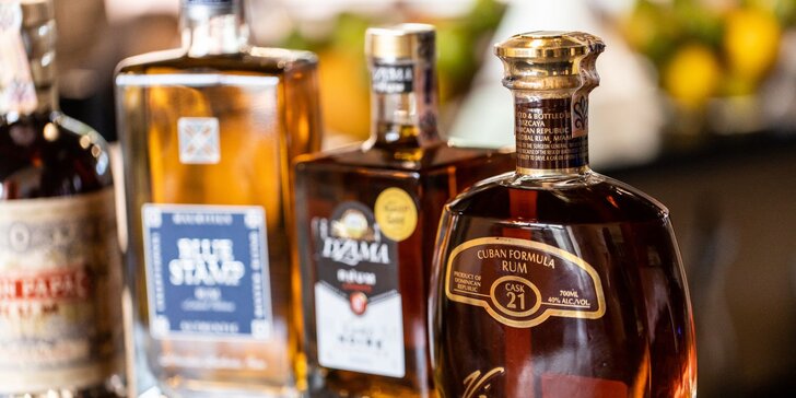 Degustácia 5 druhov rumu alebo whisky vo Wellmass Bar
