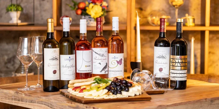 Ochutnávka vín a syrový tanier s pochutinami až 550 g v Pezinskej pivničke