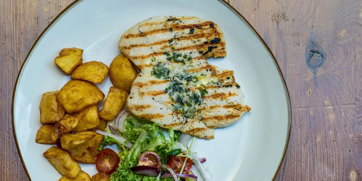 Kurací steak v Irish Pube alebo káva + nealko