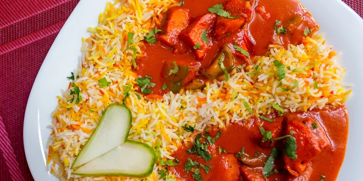 Chicken tikka masala alebo butter chicken s basmati ryžou