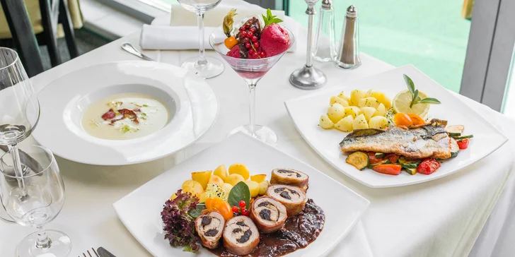 Luxusné 3-chodové alebo 4-chodové menu pre 2 osoby v Hoteli Agatka