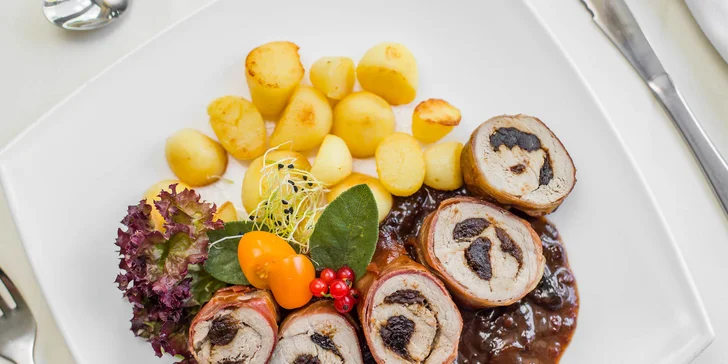 Luxusné 3-chodové alebo 4-chodové menu pre 2 osoby v Hoteli Agatka