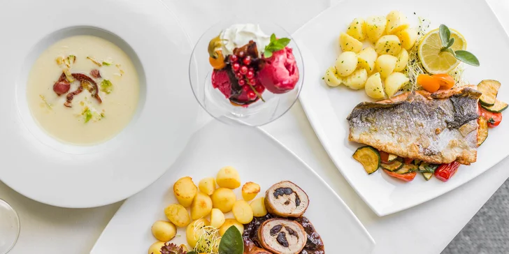 Luxusné 3-chodové alebo 4-chodové menu pre 2 osoby v Hoteli Agatka