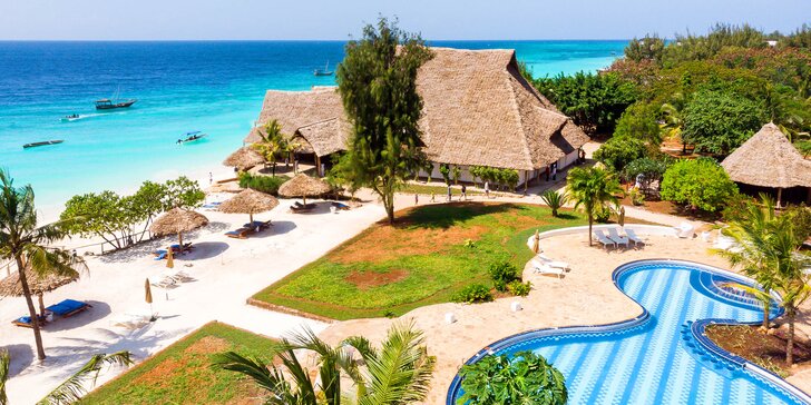 Exotický 4*+ rezort na Zanzibare: 6-12 nocí, all inclusive, sladkovodný bazén
