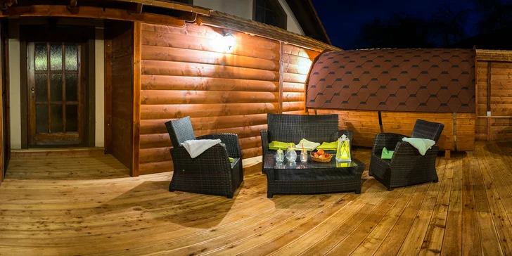 Relaxačný pobyt s wellness pod holým nebom v modernom penzióne Gitka***