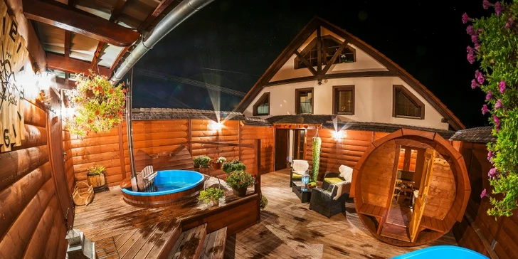 Relaxačný pobyt s wellness pod holým nebom v modernom penzióne Gitka***