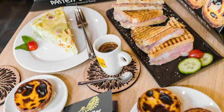 Portugalské pochúťky a kvalitná káva - Pastel de nata, Tosta mista, Sopa do dia alebo Quiche
