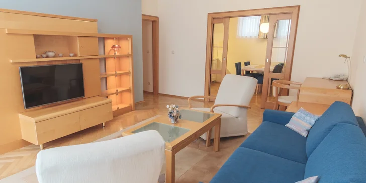 Moderne zariadené apartmány vo Ville Marion - kúpeľné mestečko, raňajky a vstup do wellness