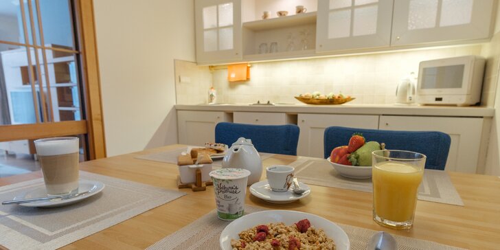 Moderne zariadené apartmány vo Ville Marion - kúpeľné mestečko, raňajky a vstup do wellness