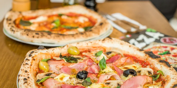 Neapolská pizza + pivo alebo víno: pre 1 alebo 2 osoby