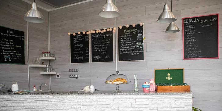 Kopčeková zmrzlina alebo waffle s polevou + káva podľa vlastného výberu