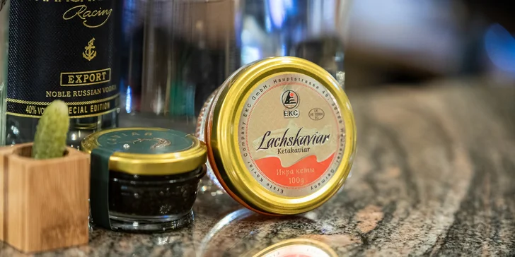 Moderovaná degustácia ruskej vodky s kaviárom a lahodným sleďom