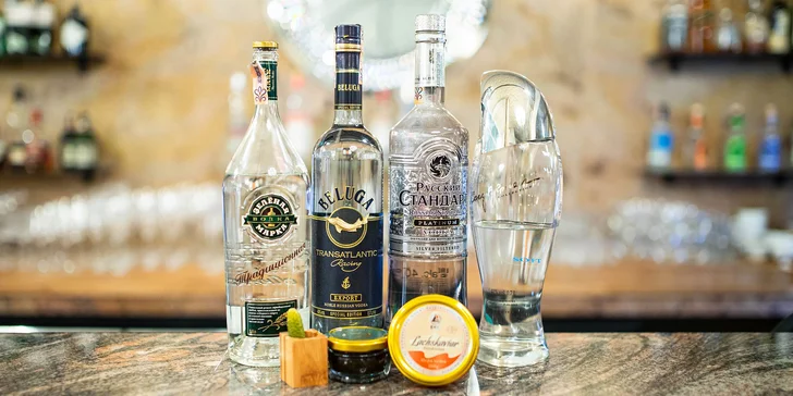 Moderovaná degustácia ruskej vodky s kaviárom a lahodným sleďom