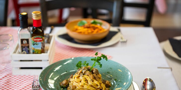Pravé talianske cestoviny s dezertom v talianskej reštaurácii Luna Rossa