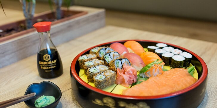 Lákavé sushi sety: nigiri, maki, sashimi aj roll