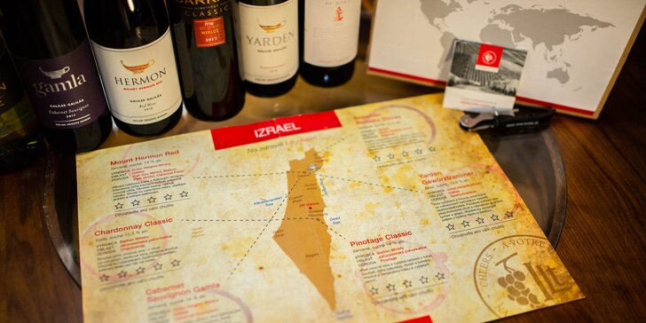 Set izraelských vín aj s degustačnou mapou a vývrtkou
