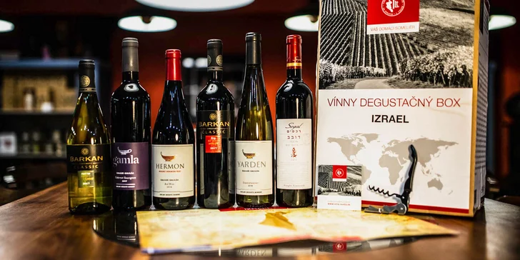 Set izraelských vín aj s degustačnou mapou a vývrtkou