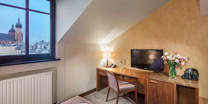 Luxusný hotel v historickom centre Krakova - fínska sauna, chutné raňajky alebo polpenzia