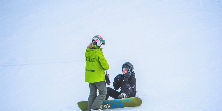 Individuálne lekcie lyžovania či snowboardovania so zapožičaním výstroja v RAW Vrátna