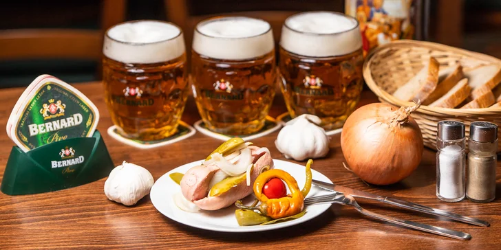 Pivo + nakladaný hermelín či utopenec