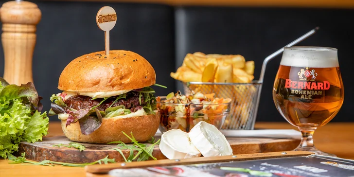 Skoč si po nadupaný burger s kozím syrom, hranolčekmi a pivom do Chuťovky