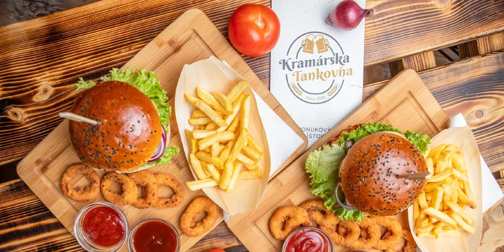 Burger doma nespravíš! Donáška alebo rozvoz i s tankovým pivkom pre dvoch