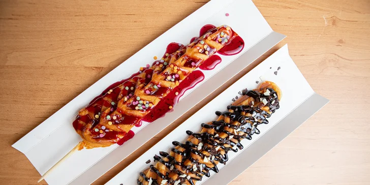 Čerstvé langoše alebo sladučké belgické waffle