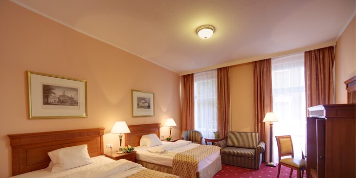 Nezabudnuteľný pobyt v Karlových Varoch: kúpeľný hotel s plnou penziou a procedúrami