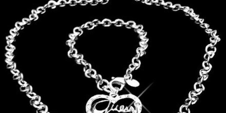 16,90 eur za sadu šperkov Guess so Swarovského krištáľmi. Obdarujte svoju milovanú náhrdelníkom a náramkom exkluzívnej značky. Zľava  57%!