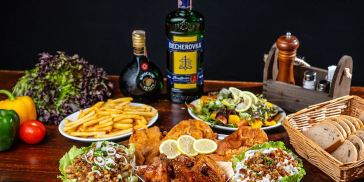 Smažený hejk, 1 kg grilovaných krídel alebo 2,6 kg mega kombo