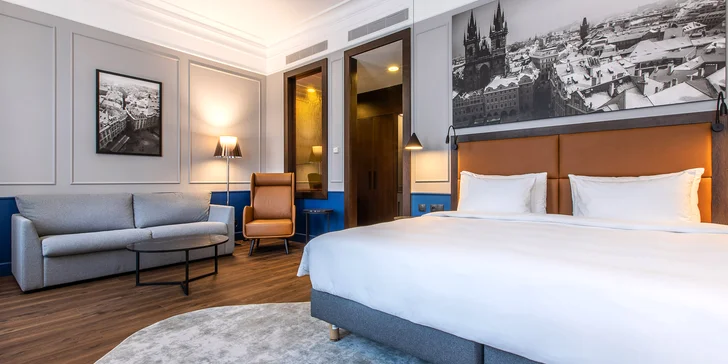 Moderný 5* hotel v secesnej budove blízko Václavského námestia: raňajky a kredit na služby