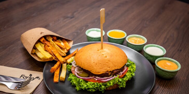 Nadupané vegánske burgery či wrap menu v bistre Forky´s